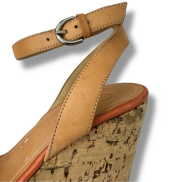 COACH Morgan Strappy Cork Wedges Heels Size 6.5 Floral Shoes - Picture 6 of 15